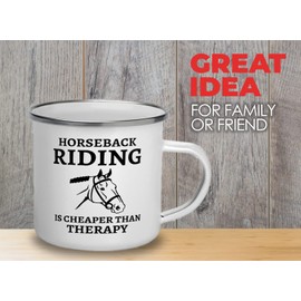 Equestrian Camper Mug White 12oz -Horseback Riding Is - Horse Gifts For Women Horse Riding Hobby Horse Jumps Gifts For Horse Lovers