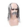 Rthjsfj Old Man Costume Kit- Grandpa Curly Wig, Wig Cap,