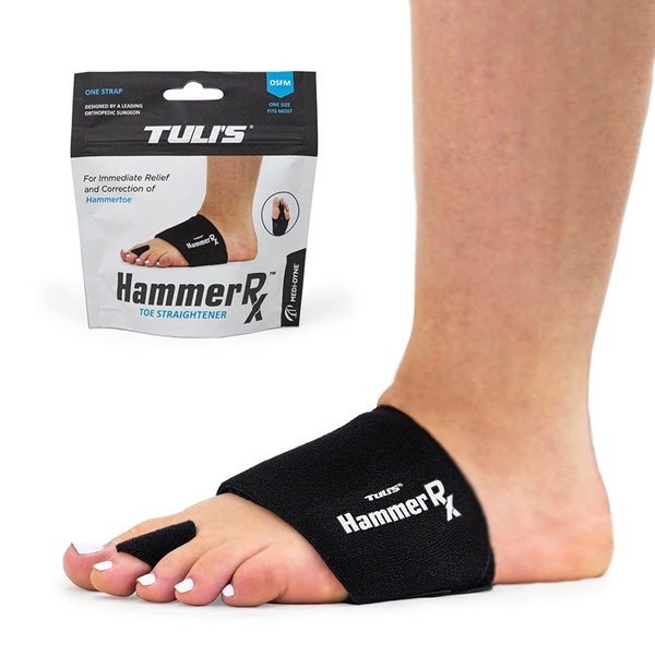 Tuli's HammerRx, Adjustable Hammer Toe Straightener and Corrector for Proper Toe Alignment and Pain Relief, One Size Fits All