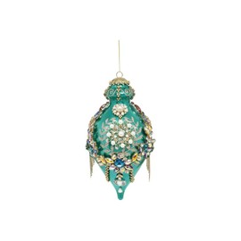 Mark Roberts Christmas 2024 King's Jewel Fancy Finial Ornament, Teal - 8 Inches
