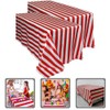 LIFKOME 2pcs Black/Red and White Striped Tablecloth Plastic Stripe Table