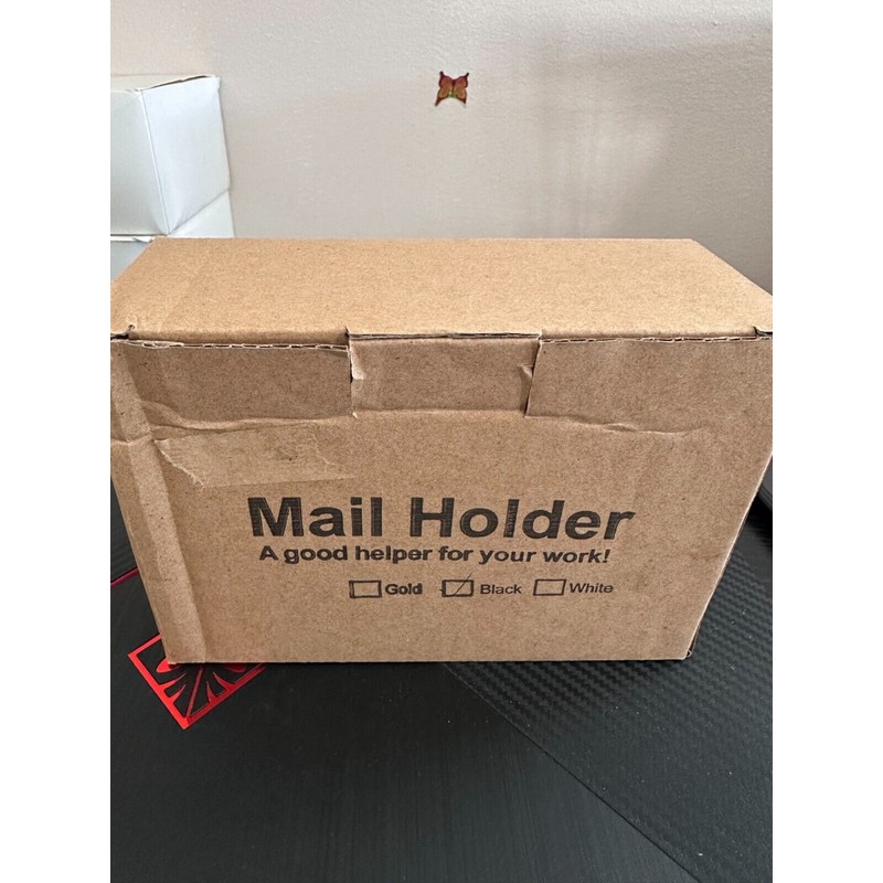 Mygift Black Metal Desktop Cutout Mail Letter Holder