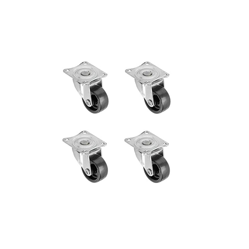 4X New 30mm Plastic Swivel Castor Wheel Black Furniture Caster