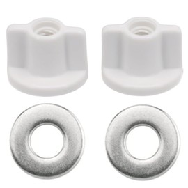 2 Pairs Toilet Seat Fixings Back Nut Toilet Seat Screws Bottom Fixing Replacement Screw with Washal for Toilet Covers, 6mm