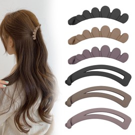 6Pcs Ladies Banana Hairpins, Exquisite Small Banana Clips Supplies for Thin Hair, Stylish Matte Ponytail Clips for Women Good Size Ease of Use Suitable for All Hair Types