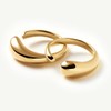 Kainier 2PCS Gold Chunky Rings for Women 14K Gold Plated