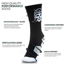ChalkTalkSPORTS Hockey Performance Crew Socks - Hockey Black Skull - Mid-Calf Socks - Youth