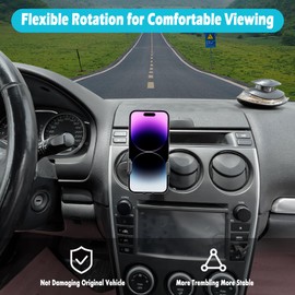 AOUKKL Car Phone Holder Fits for Mazda 6 2003-2008 Accessories,Thick Cases Friendly,Cell Phone Mount for 4-7 in Phones,360 Degree Rotation,Easy to Install