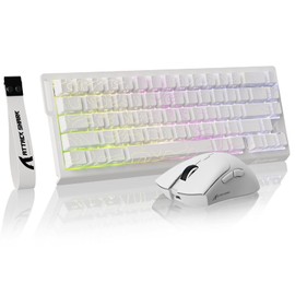 Attack Shark X68 HE Gaming Keyboard & R1 Mouse Combo,8KHz Magnetic Switch Keyboard, 16.8M RGB, Custom Actuation, 55g Ultra-Light Mouse with 18,000 DPI & Tri-Mode Connectivity for Esport Gamer-White