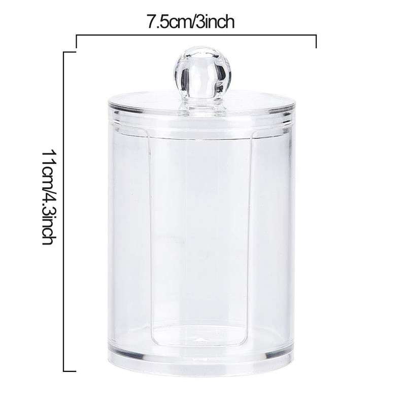 Cotton Pads Holder - Transparent Round Acrylic Cotton Pads Storage