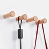 HomeDo 8Pack Wood Wall Hooks Hat Rack, Wooden Coat Hooks