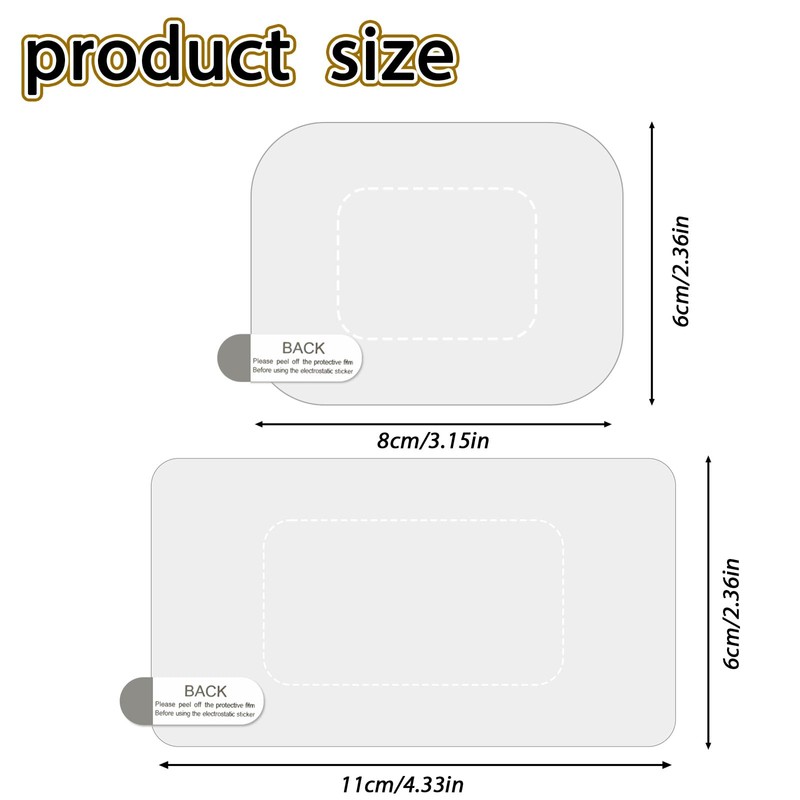 8Pcs Dashcam Windshield Sticke Clear Electrostatic Stickers Sticker Shield for