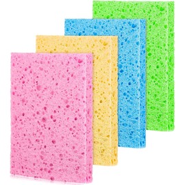 8 Pieces Cellulose Sponge Wipes Cleaning Scrub Washing Non-Scratch Sponge Colourful Cellulose Dish Sponge Absorbent Dish Cloth Reusable Kitchen Cleaning Sponge Cloth for Home Car Daily Use