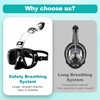 Ahvqevn Snorkel Mask Foldable Diving Mask Set Anti-Fog Professional Snorkeling