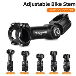 Adjustable Bicycle Handlebar Stem Variable 60 Degree Angle Aluminum Alloy Bike Handlebar Riser Road Bike Front Fork Stem Adapter