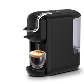 MAIPSIG 4-in-1 Pods Coffee Maker 19Bar, Compact Design Fast Brew Hot/Cold Single Serve Espresso Machine for K Cup Pods,Nes Original/DG Capsule and Ground Coffee at Home or Office (Black)
