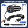 Adattatore per accendisigari USB C, 3,4 A, rapido da auto