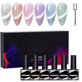 6 Brillo Colores Esmalte Ojo de Gato Para Uñas, Kit Cat Eye Gel Polish | Nivel de Entrada Esmalte de Uñas Suave y Duradero para Mujeres, Principiantes