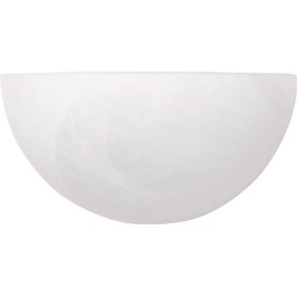 Capital Lighting 1681MW Crescent Faux White Alabaster Glass Wall Sconce, 1-Light 100 Watts, 5"H x 10"W, Matte White