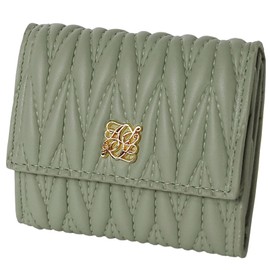 Cross Marberry Quilted Wallet, Mini Wallet, Box-Shaped Coin Purse, Easy to Use, Trifold Wallet, Palm Size R66, green