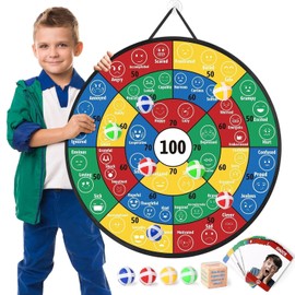 Garybank Emotional Dart Social Skills Activities for Kids - W/56 Emotion Cards, Autism Learning Materials Emotional Regulation Tools - Occupational Therapy Must Haves Toys, School Counselor Gifts