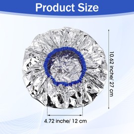 4 Pcs Heat Cap For Deep Conditioning Hair Cap For Oil Treatment Deep Double Layer Aluminum Foil Heat Cap Reusable Aluminum Foil Heat Heated Shower Cap For Home Salon Use Hair Dyeing