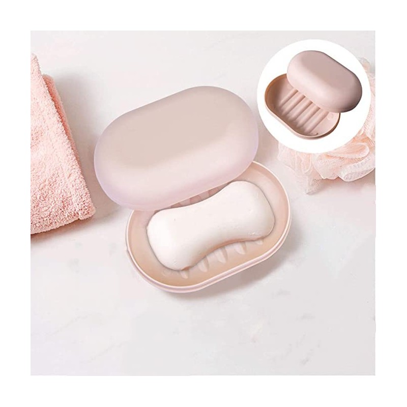 2 PCS Plastic Soap Dish,Travel Soap Case,Soap Cases with Lid,Soap