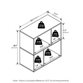 Furinno Daly 4-Cube Irregular Cubes Bookcase, Bookshelf, Storage Organizer, Espresso