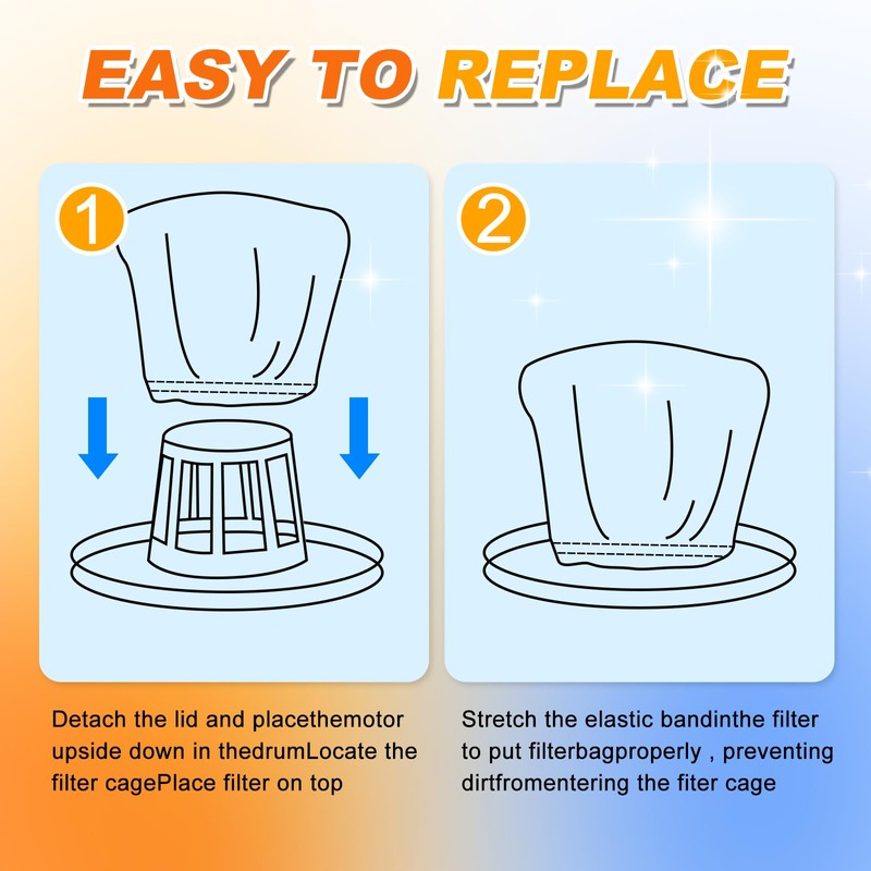 MyKEEPOW VRC2 Shop Vac Cloth Filter for Vacmaster 1.5 to