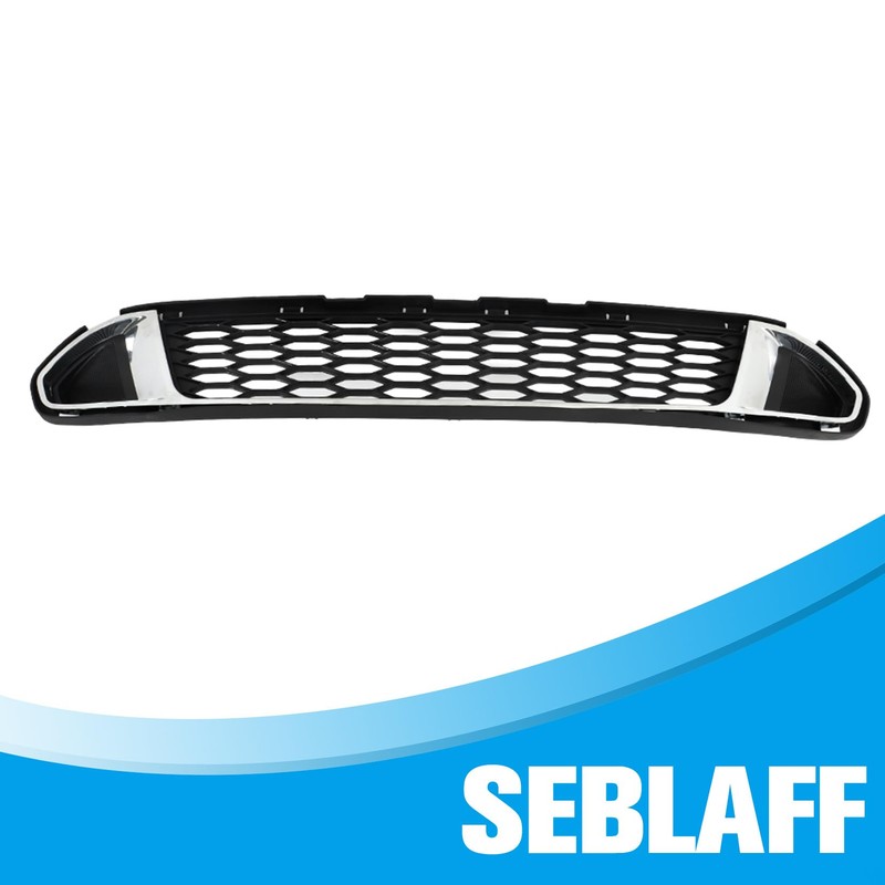 SEBLAFF Lower Grille and Chrome Molding Trim Assembly Black Grill
