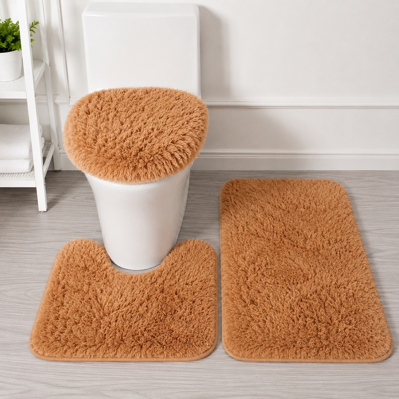 3-Piece Bathroom Rug Set for Floor Comfort – Soft Washable