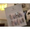 Handmade nail tips - Snow Flower ❄ - Stiletto Blossom