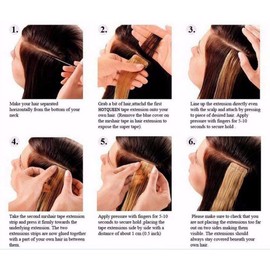 Smartinnov Seamless Tape in Hair Extension 18Inches Remy Human Hair Natrual Black #1B Skin Weft Glue in Hair Extension Body Wave 20pcs 40g/pack (#1B,18inches)