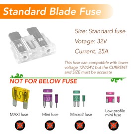 Gaoekoius 50pcs 25A Automotive Stand Blade Fuse Kits 25A Standard Blade Type Fuse Replacement for Car/RV/Truck/Motorcycle/Boat etc