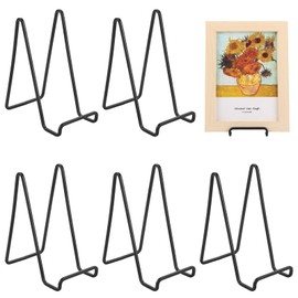 MUXHEL Set of 6 Metal Display Stands, Black, Plate Stand, Easel, Plate Holder, Iron, 15 x 12.5 x 7.5 cm, Plate Stand, Plate Stand, Display Stand for Bowls