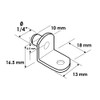 Rok Hardware 1/4" L-Shaped Shelf Support Pin with Hole, Brass
