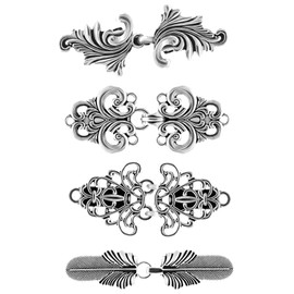 Jackets Vintage Cardigan Cinch Clip, 4 Pieces Women's Vintage Pullover Scarf Clips, Brooch Silver Lapel Pins Scarf Clip, Women Girls Wear, s, Titanium steel