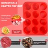 YJWYDM 12 Cups Silicone Muffin Pan, 2 Pack Non-Stick Cupcake