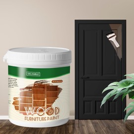 GELIVABLE Waterbased Furniture Paint, Matte Finish for Cabinets, Doors, Tables, and Dressers Refinishing - With Tools, 16 Fl.Oz (Black)