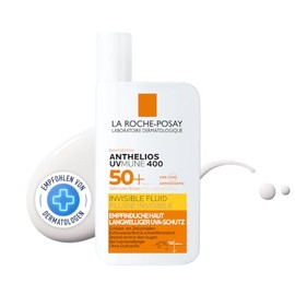 La Roche Posay Sun Fluid for the Face for Sun Allergy Prone and Sensitive Skin with Innovative UV Filter Mexoryl 400 SPF 50+, Anthelios Invisible Fluid UVMune 400, 50 ml
