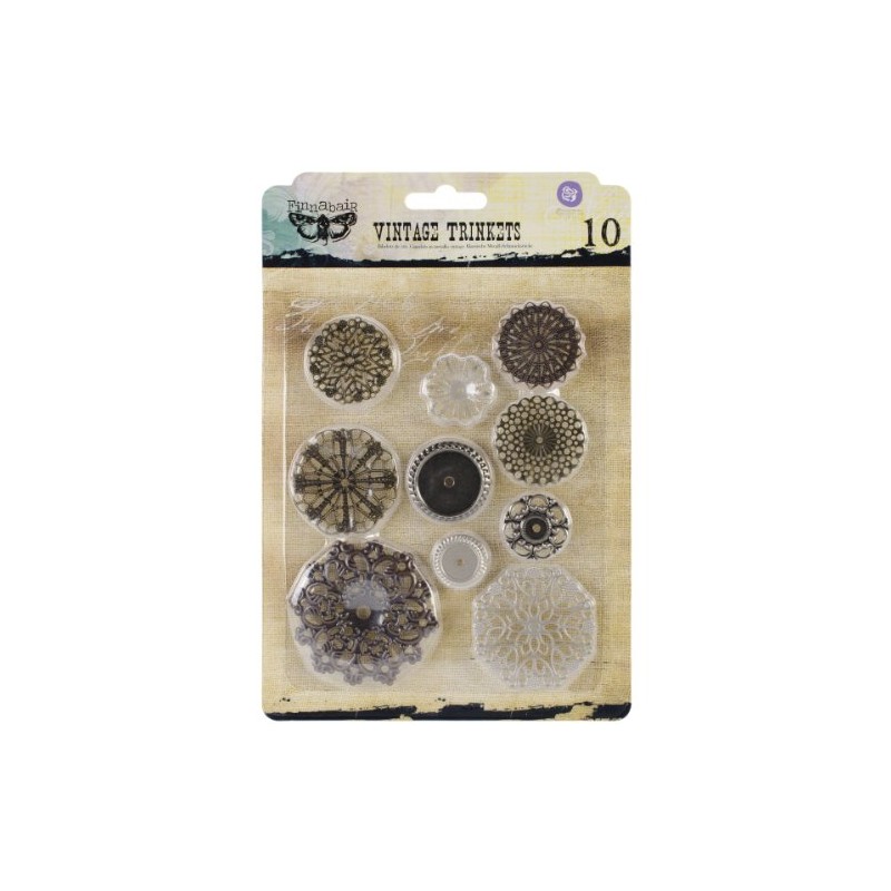 Sunrise Sunset Mechanicals Metal Vintage Trinkets-Flowers Small 1", 10/Pkg