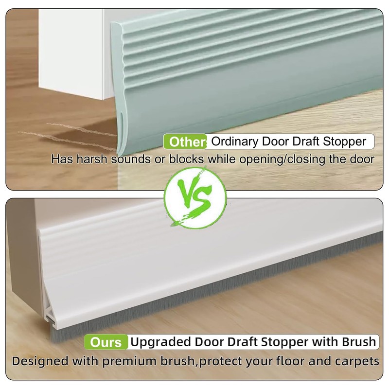 DINGLIAN 2 PCS Door Draft Stopper for Bottom with Brush,