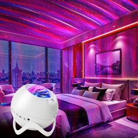MHAZDZE Starry Sky Projector, Galaxy Projector with Bluetooth, Remote Control, 360 Degree Panoramic Starry Sky, 8 White Noise Night Lights for Bedroom, Party, Home Cinema