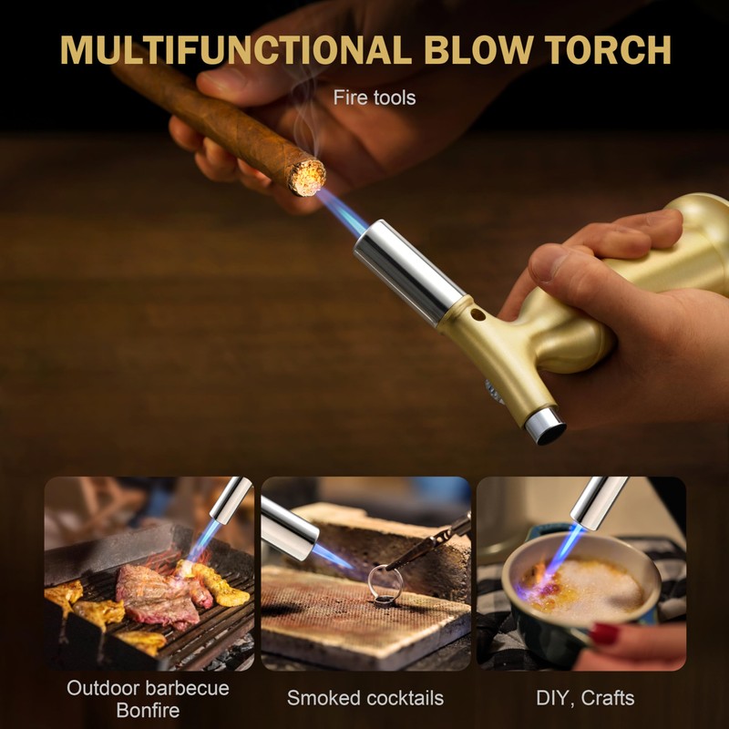 RAVS Butane Torch Lighter with Solid Copper Design, Kitchen Torch