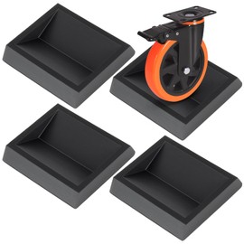 4 PCS Bed Wheel Stoppers, Rubber Furniture Castor Cups, Carpet Protector Cups, Non-Slip Wheel Fixing Pads Fits to All Wheels of Furniture, Sofas, Beds, Chairs, Protects from Scratches