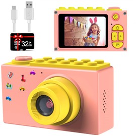 BlueFire Kids Camera 8MP HD Digital Camera for Kids, Mini 2 Inch Screen Children's Camera with 32GB SD Card, Birthday/Christmas/New Year Toys for 4 5 6 7 8 9 10 Year Old Girls(Pink)