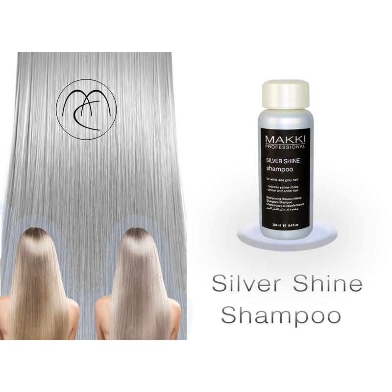 Makki Silver Shine Anti-Yellow Shampoo for White, Grey, Bleached and