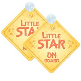 Little Star Baby on Board Sign for Car Twin Pack 2pcs Kids Safety Warning Car Signs