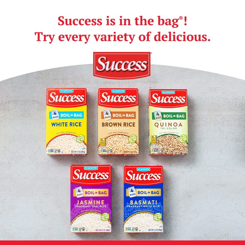 Success Boil-in-Bag Rice, Thai Jasmine Rice, Quick Rice Meals, 14-Ounce