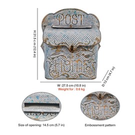 All Chic Post Box Mailbox Wall Mount Post Boxes for Outside Metal Weathered Distressed Chic Vintage Mail Post Box Wall